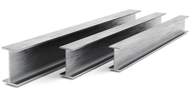 Steel I-beam. Flange beam on a white background